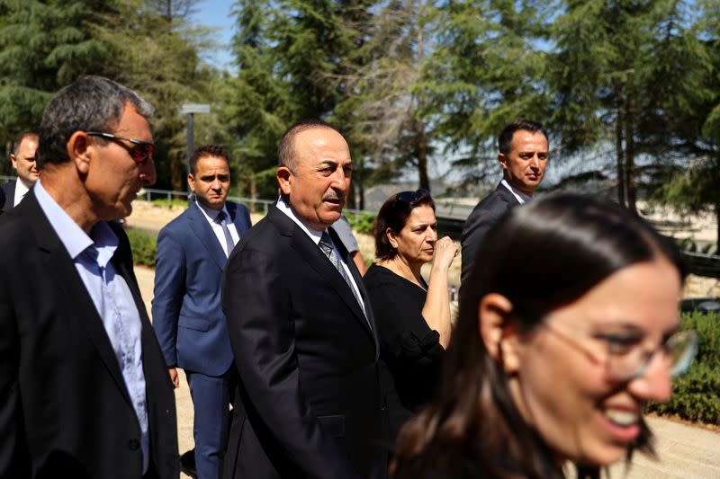 Turkish Foreign Minister Cavusoglu visits Yad Vashem World Holocaust Remembrance Center in Jerusalem