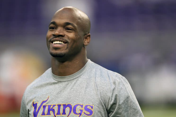 Adrian Peterson will play his former team, the Vikings, in Week 1. (AP)