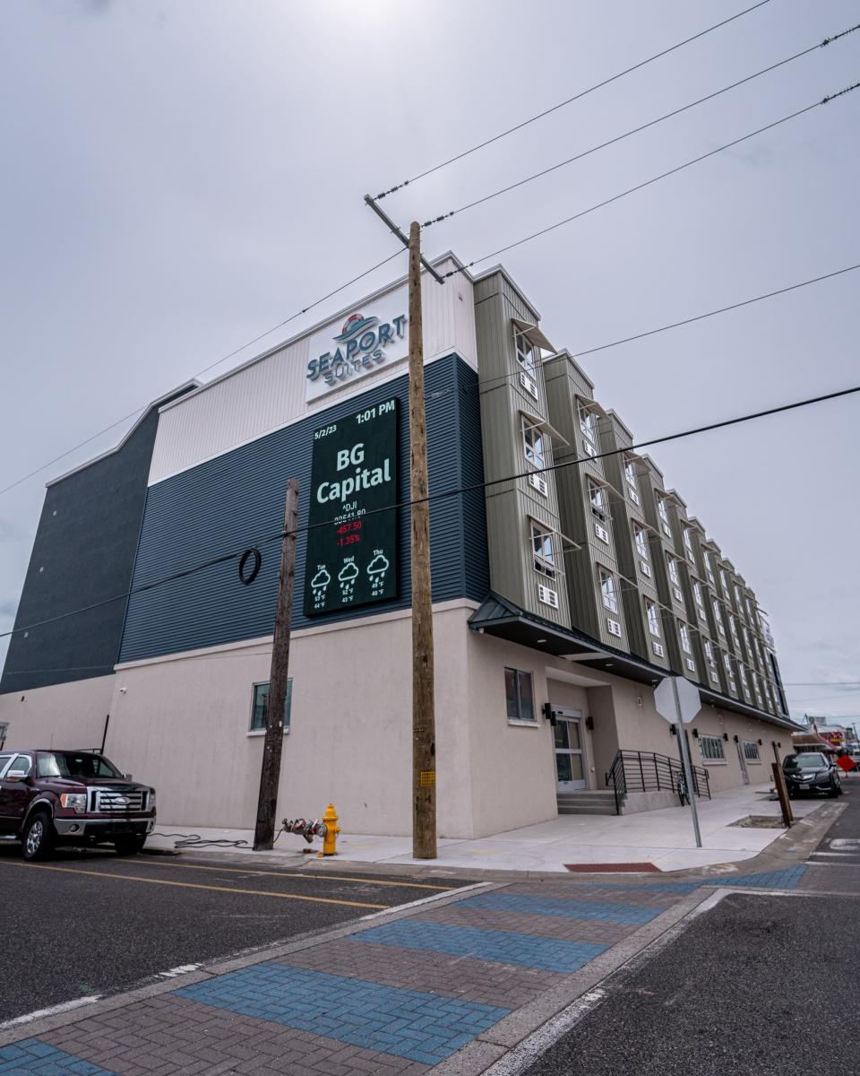 The Seaport Suites hotel plans to open by Memorial Day in Wildwood with a ground floor pool "day club" called Fourcast, a restaurant called Fairview Social and an indoor bar and venue called Vice.