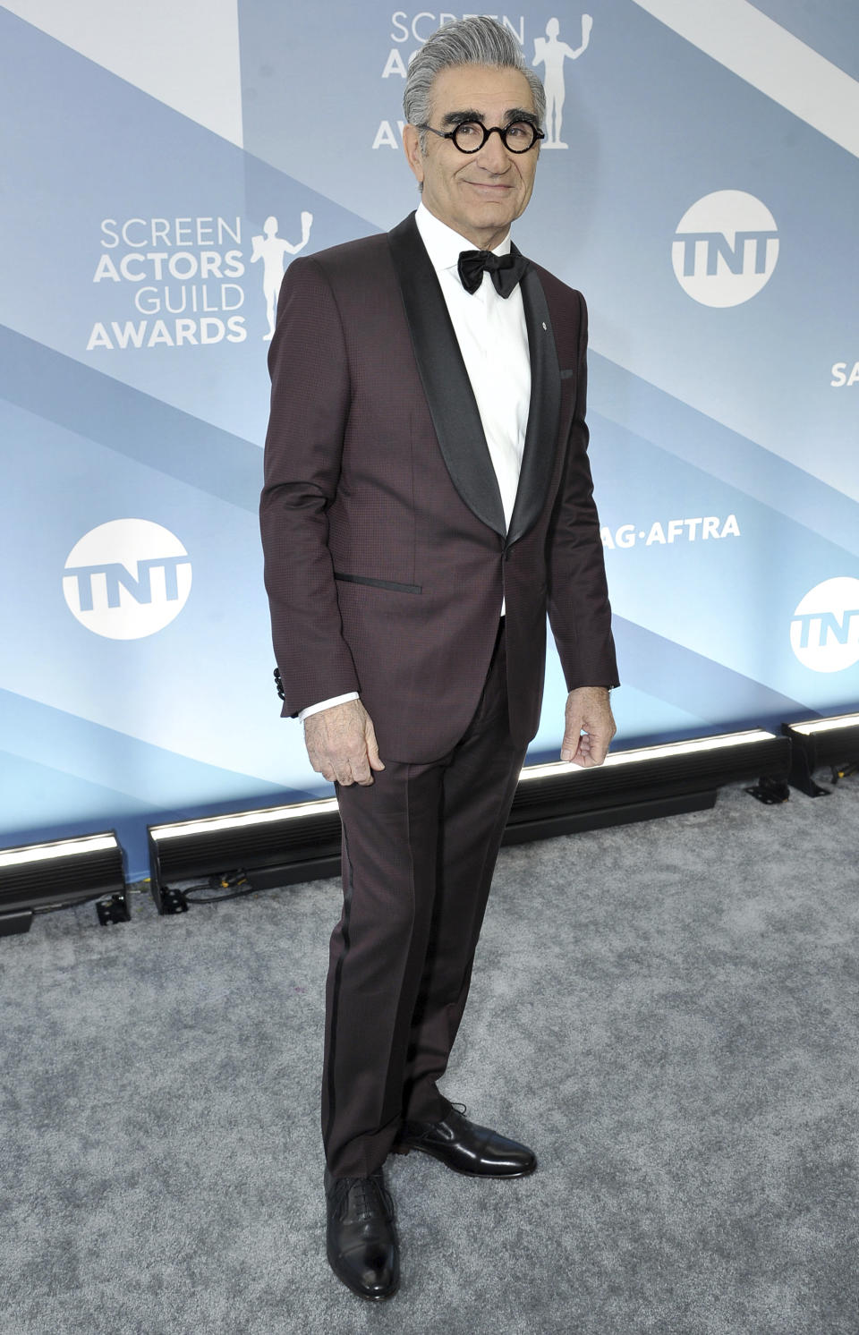 FILE - Eugene Levy arrives at the 26th annual Screen Actors Guild Awards on Jan. 19, 2020, in Los Angeles. Levy turns 76 on Dec. 17. (Photo by Richard Shotwell/Invision/AP, File)