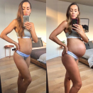 <p>She shared an inspirational message to all pregnant women captioning the snap, "It’s so silly how as women it’s easy to get caught up in numbers, like the numbers on the scale, the size of your clothing, counting calories, But when you are pregnant all that nonsense must STOP!".</p>