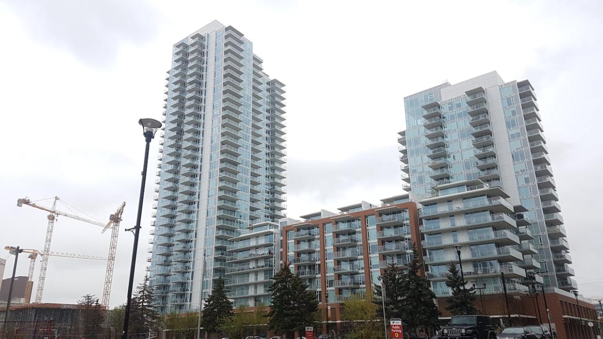 Condominiums in Calgary's East Village. The demand for townhouses and apartment condos has increased, according to city assessor Eddie Lee. (Robson Fletcher/CBC - image credit)