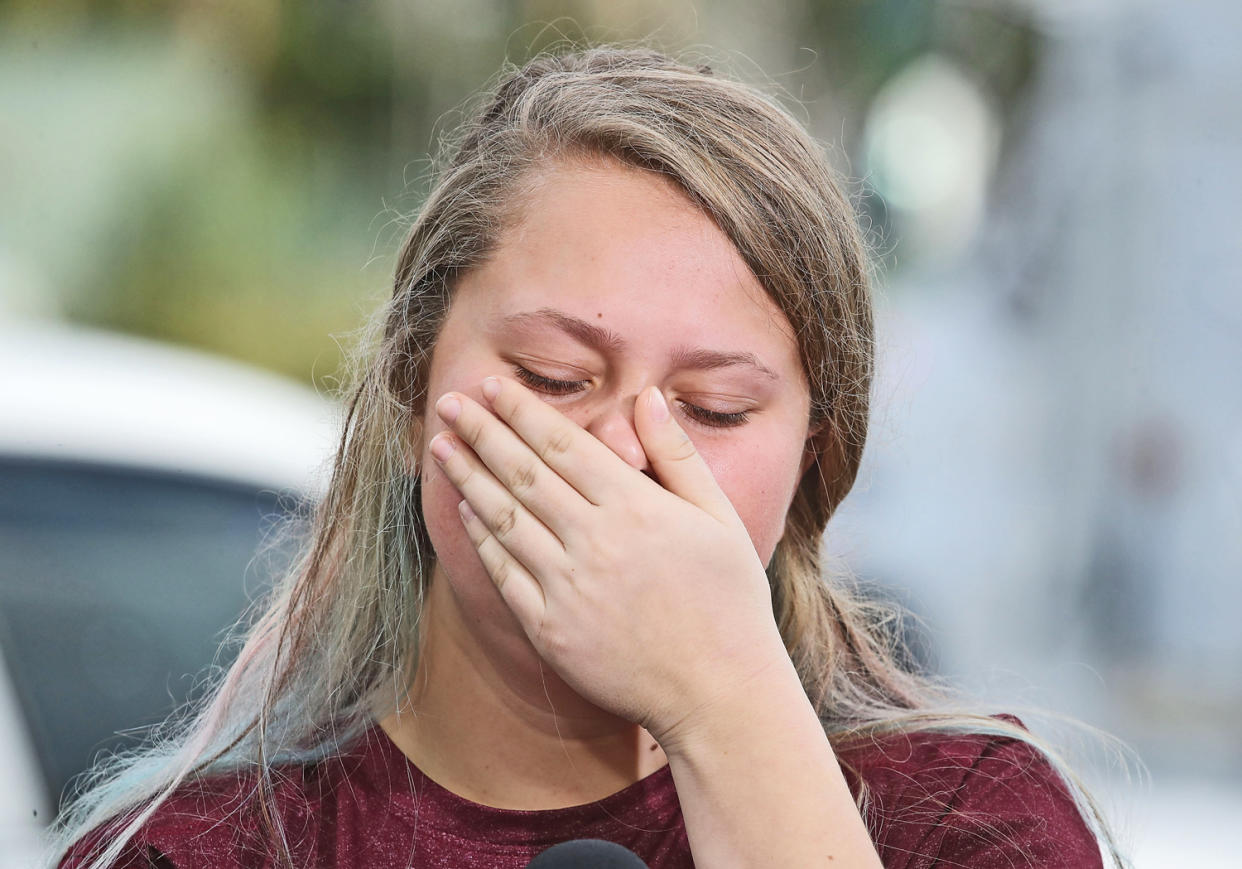 A Florida student recounts the shooting on Feb. 15, 2018, in Parkland, Fla. (Photo: Getty Images)