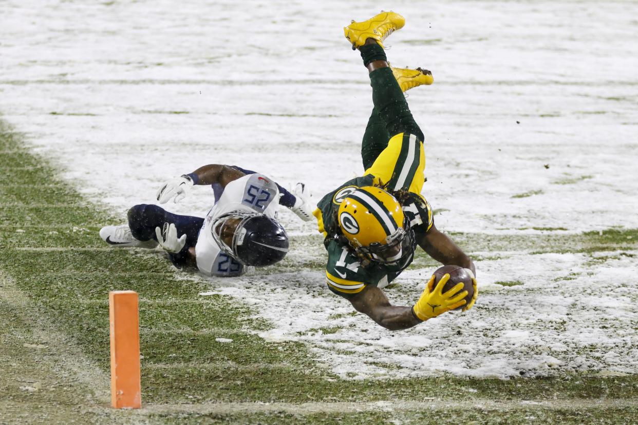 Green Bay Packers wide receiver Davante Adams had a huge season. (AP Photo/Matt Ludtke)
