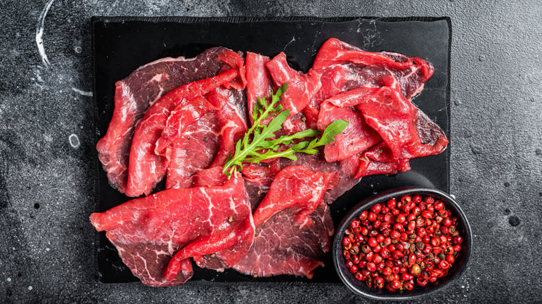 sliced  beef carpaccio