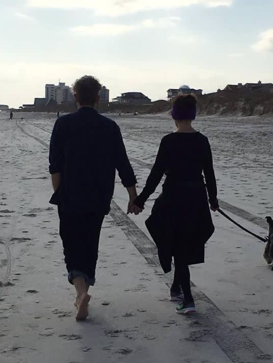 The author walks with her husband, Kai, shortly before his death. (Photo: Courtesy of Helene Kiser)