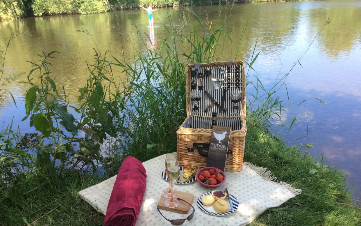 A wild swim in the River Wye is one way to feel at one with nature – although a Tudor Farmhouse picnic hamper means swimmers are never too far from civilisation.