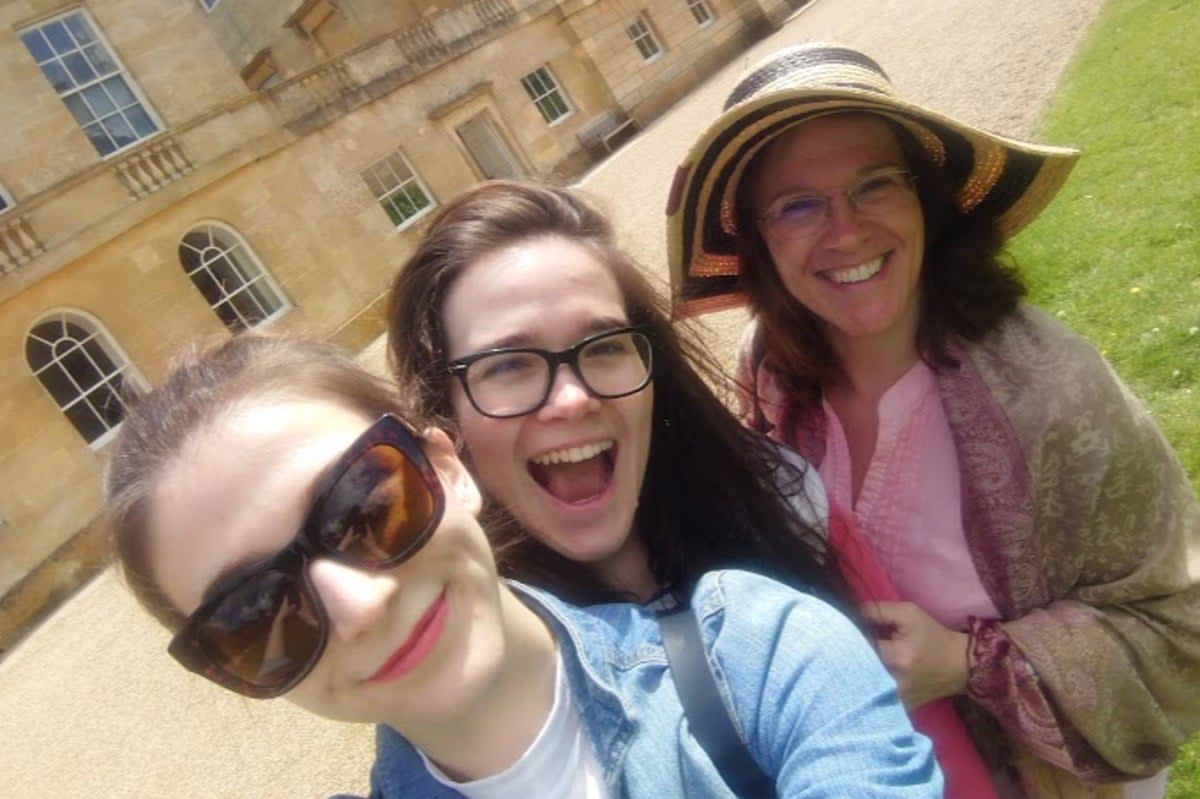 Iona Easton (pictured with sister Isla and mother Julia Easton) has taken part in a campaign to assuage ‘mum guilt’  (Imperial College London)