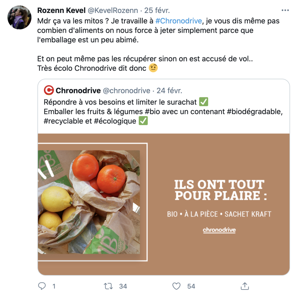 Le tweet à l'origine de la mise à pied