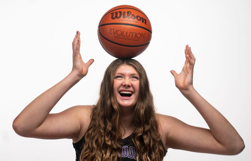 Brownsburg's Avery Gordon (55) poses for a photo Tuesday, Oct. 10, 2023, at The Indianapolis Star.