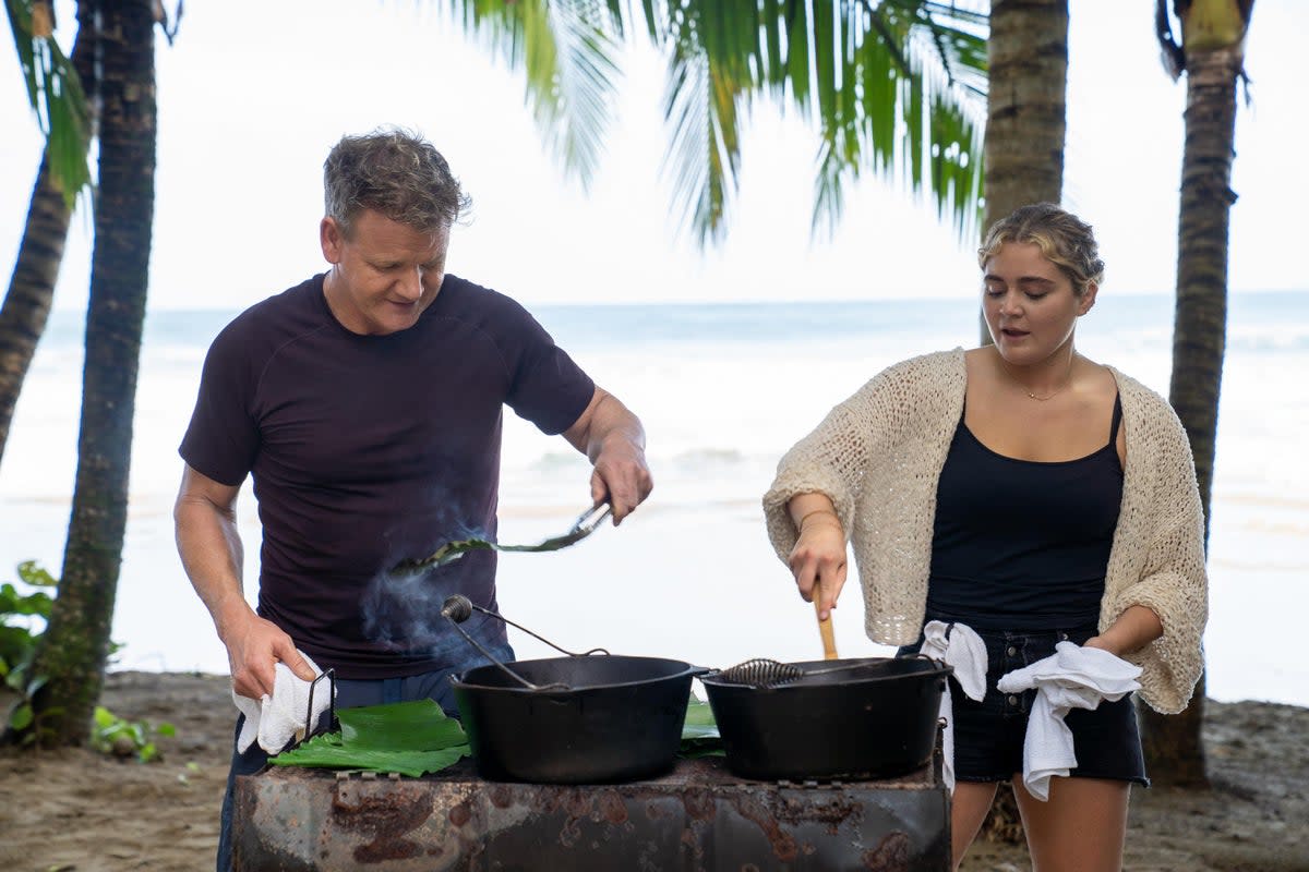 Gordon Ramsay cooks with his daughter Tilly. (National Geographic/Justin Mandel/PA)