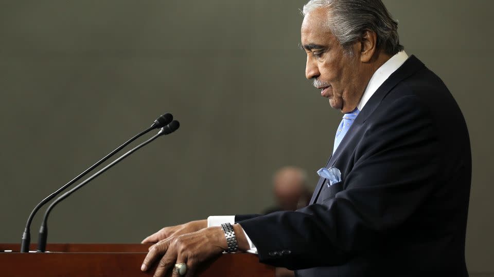 Rangel speaks to the media after he was censured by his colleagues in the House on December 2, 2010. - Getty Images