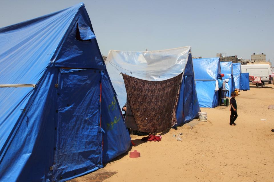 2024年5月5日，加薩走廊南部拉法的難民營。路透社
