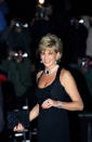 <p>Here, Diana, Princess Of Wales, combines several of her classic looks: pearls, a choker, and her signature red nails. Her LBD was designed by Jacques Azagury. (Photo: Tim Graham/Getty Images) </p>