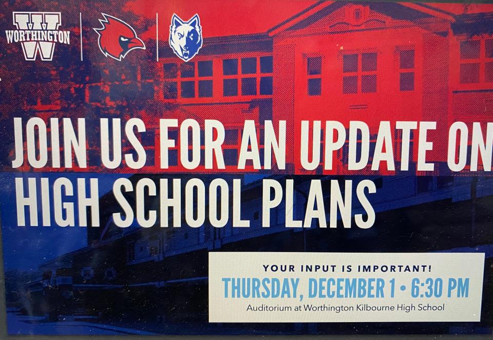 The Worthington City School District is holding a community meeting Dec. 1 to provide an update and seek input on the latest renovation plans for the high schools.