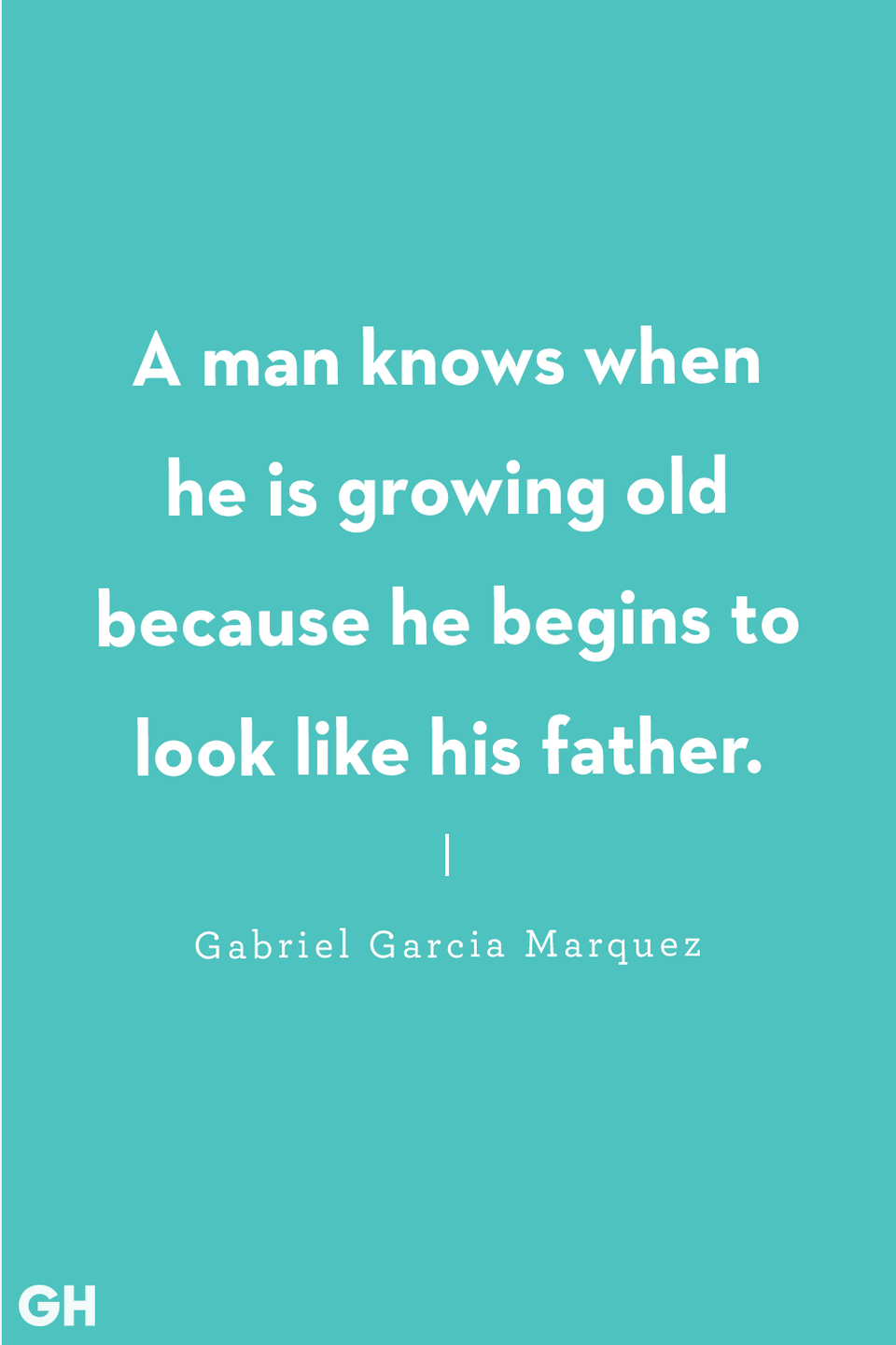 <p>"A man knows when he is growing old because he begins to look like his father."</p>