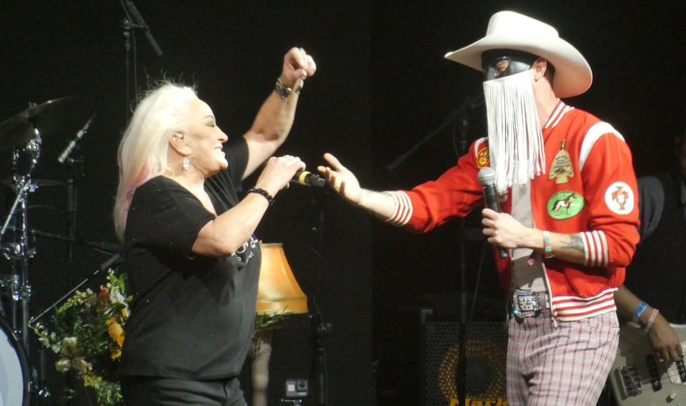 Tanya Tucker and Orville Peck at the Stagecoach Festival - Credit: Chris Willman/Variety