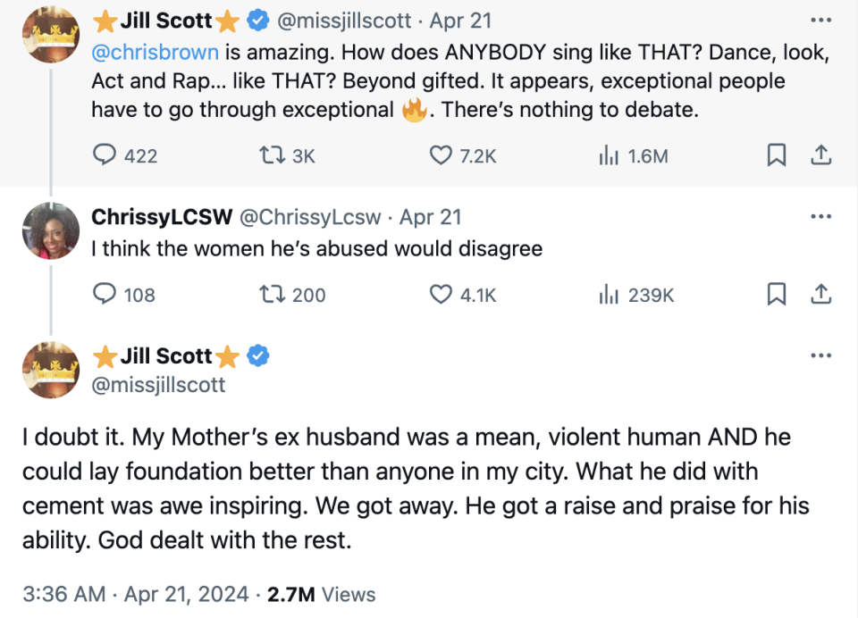 Jill Scott Chris Brown response