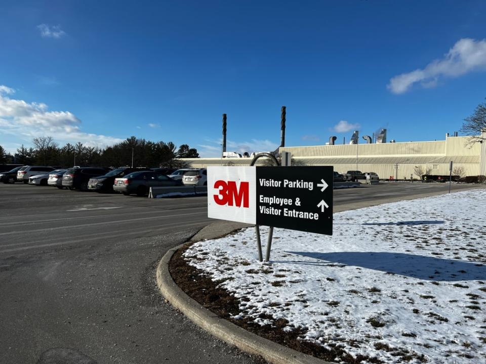 3M's London, Ont., manufacturing plant employs approximately 150 people. It's the company's largest factory in Canada. The Minnesota-based company said Tuesday it's cutting 2,500 jobs. (Isha Bhargava/ CBC News - image credit)