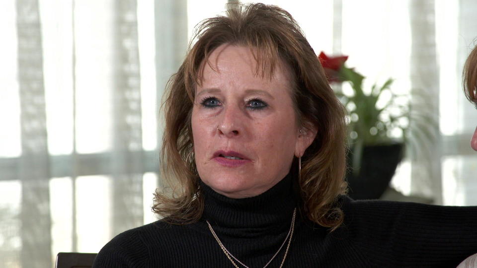 Karen Sanders during an interview with CBS News lead national correspondent and 