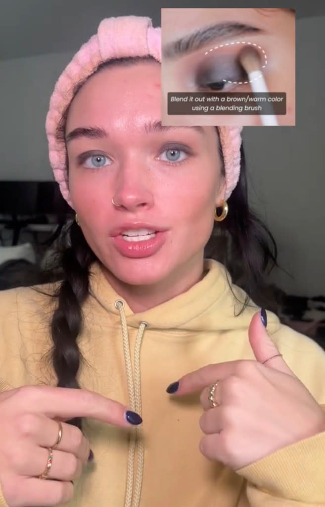 One influencer with 5.5 million followers, whose handle is @SignaMae, casually mentioned she uses Lemon8 in a TikTok tutorial where she tries black eyeshadow. Sig/Tiktok