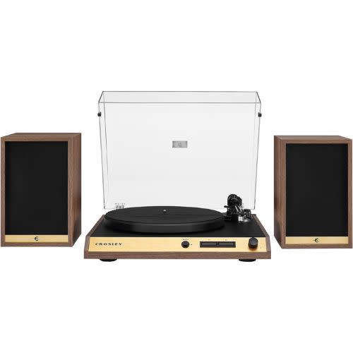 wooden crosley turntable 