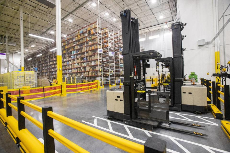 Amazon Inc. has advertised three management jobs in Pasco as it works to open two warehouses that will make it one of the area’s largest private employers.