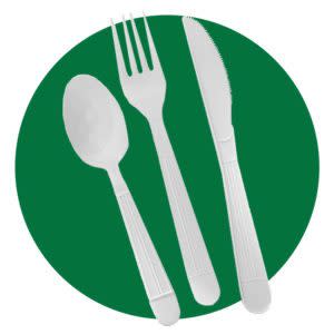 AmazonBasics 360 Piece Plastic Cutlery Set