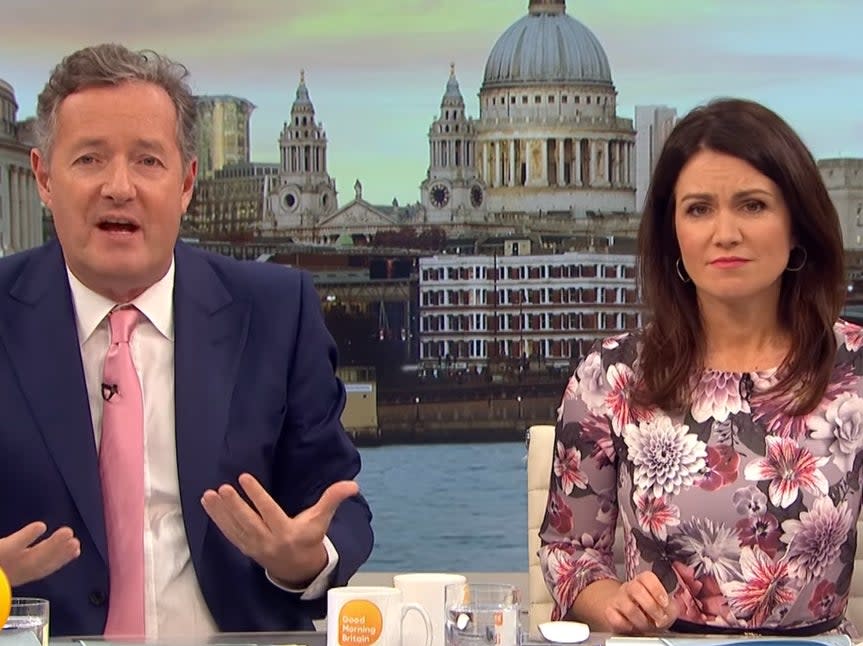 <p>Piers Morgan and Susanna Reid on ‘Good Morning Britain’</p> (ITV)