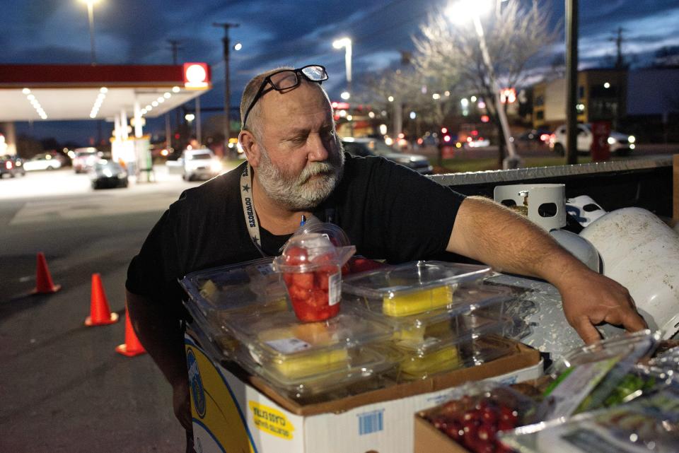 David Ward and other volunteers have been serving dinners to people who are hungry on Friday evenings.