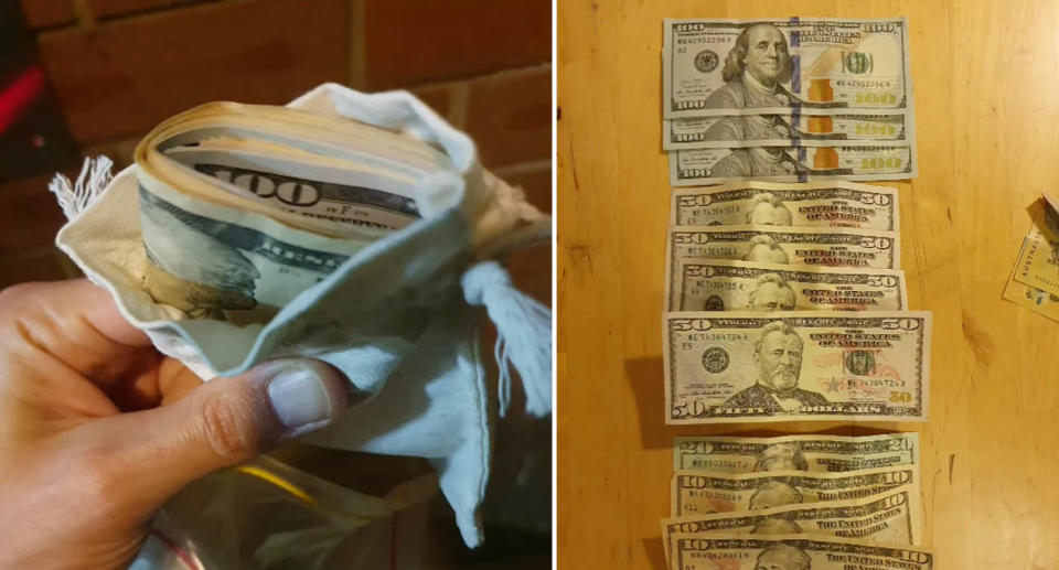 Some of the cash Mr Urbano found in a Surry Hills bin this week. Source: Supplied