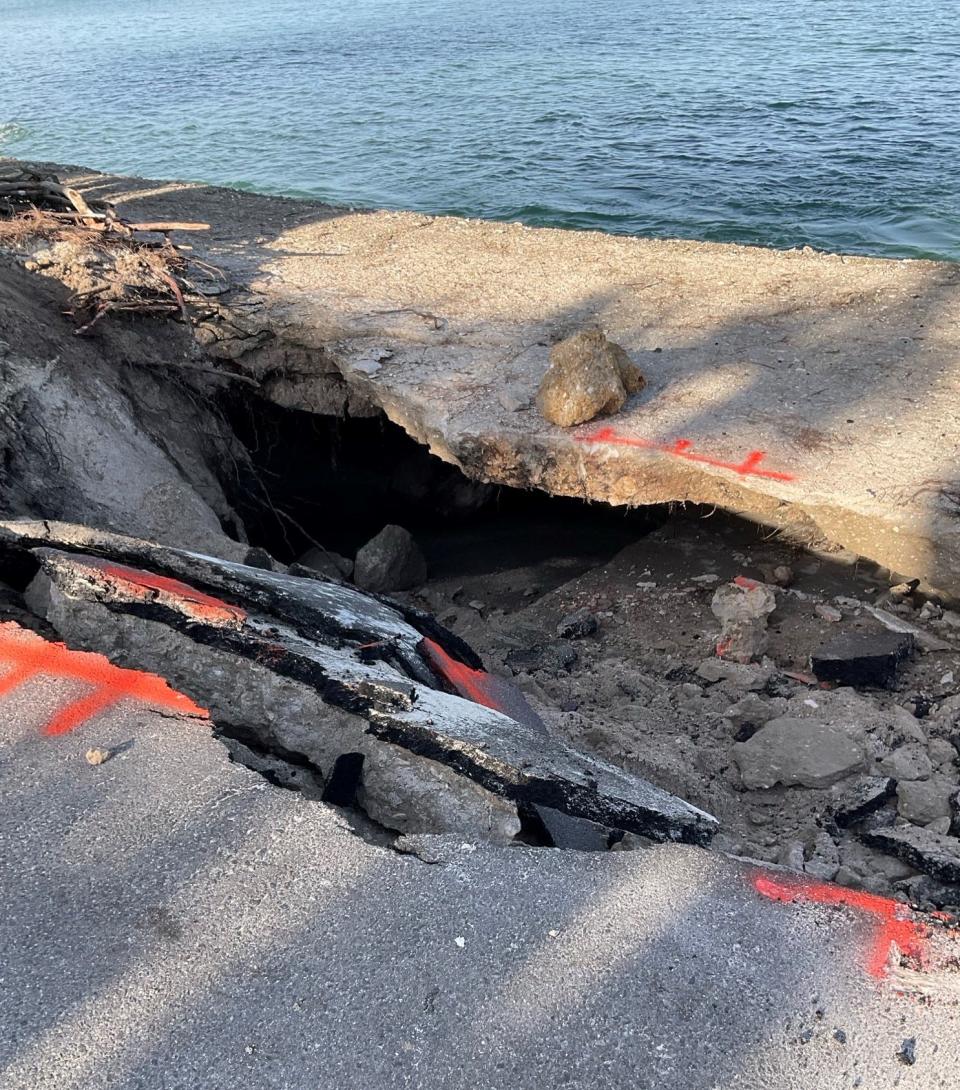 Part of Casey Key Road was closed for repairs on Friday after a void opened in the road.