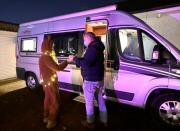 Bettina Seitz, owner of a culinary school, delivers high-class dinners to customers' motorhomes in Neumuenster