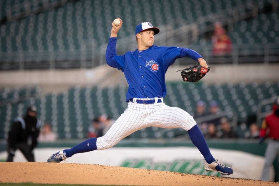 Right-handed pitcher Caleb Kilian has had a strong start to the season for the Iowa Cubs.