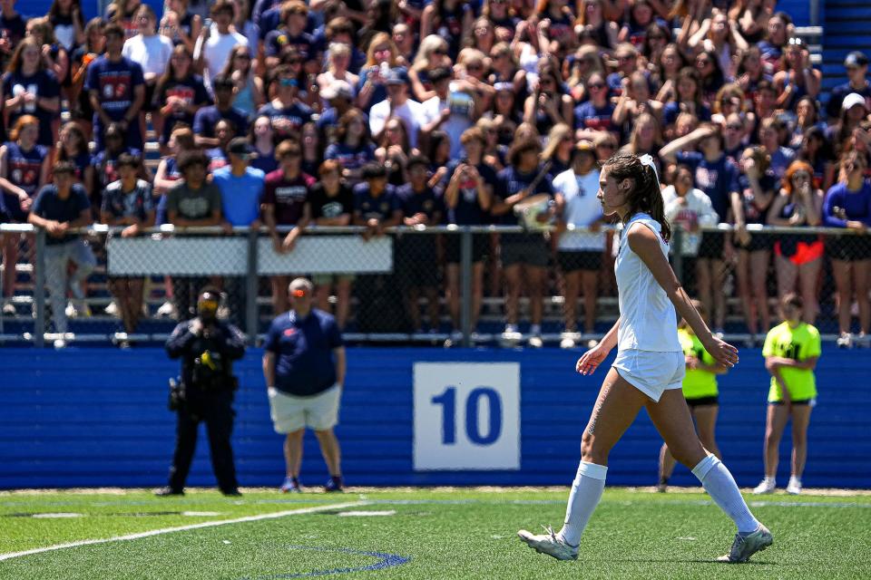 Rouse forward Alise Martin walks up for her penalty kick attempt Thursday. Frisco Wakeland advanced to the state championship game with a 4-2 win on penalty kicks.