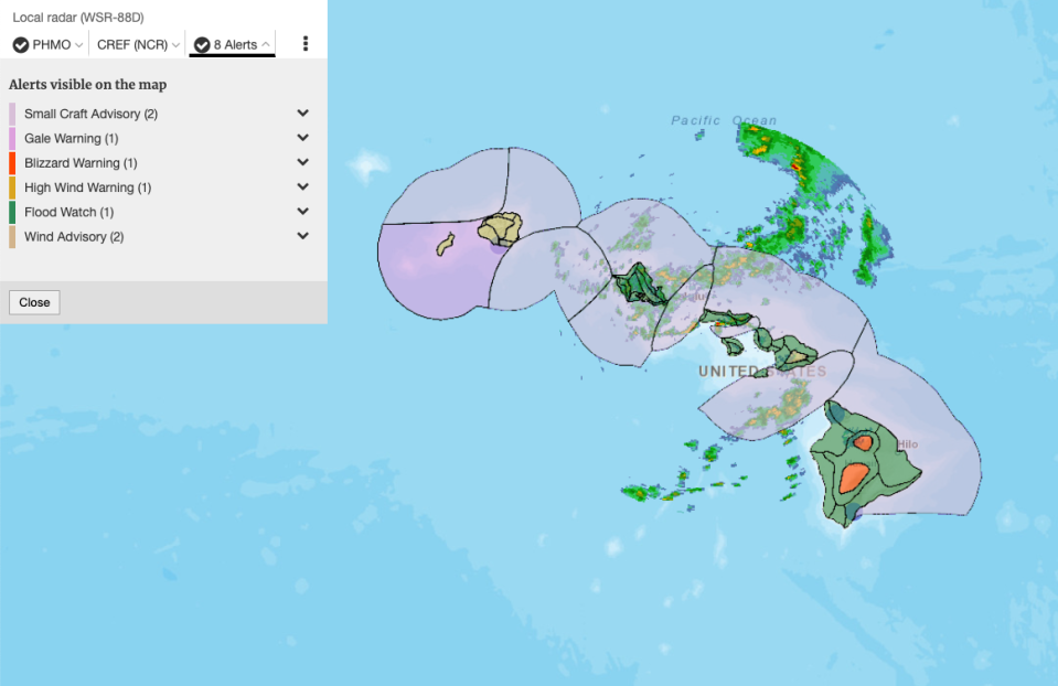 Big Island of Hawaii is under a blizzard warning from today until Sunday at 6.m.