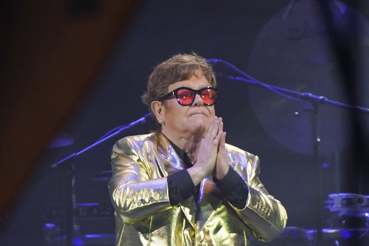 Sir Elton John performing on the Pyramid Stage at the Glastonbury Festival (Yui Mok/PA) (PA Wire)