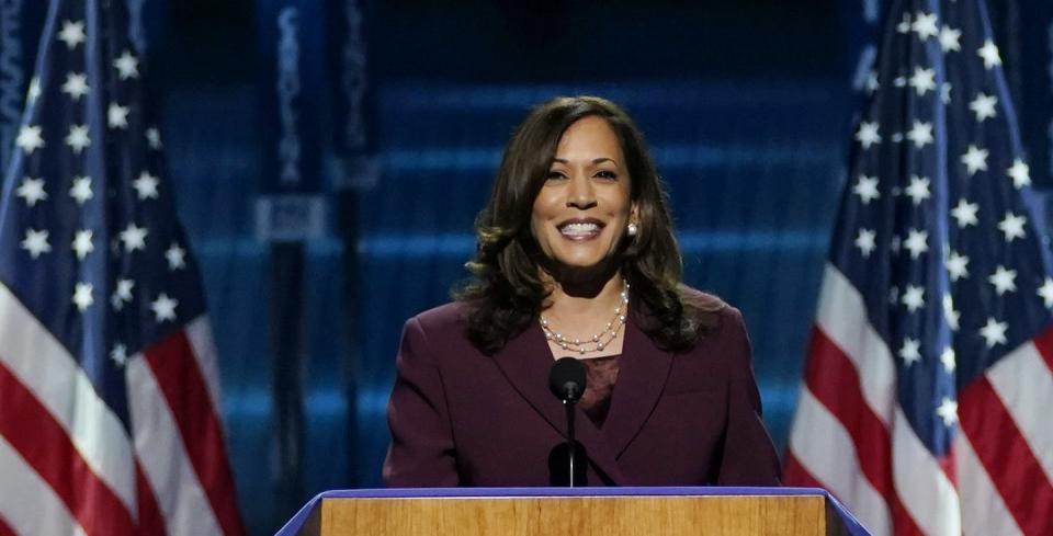 <span class="caption">Democratic vice-presidential candidate Sen. Kamala Harris speaks at the Democratic National Convention on Aug. 19 in Delaware. Why wasn't she the presidential nominee? Strategic discrimination by primary voters may explain.</span> <span class="attribution"><span class="source">(AP Photo/Carolyn Kaster)</span></span>