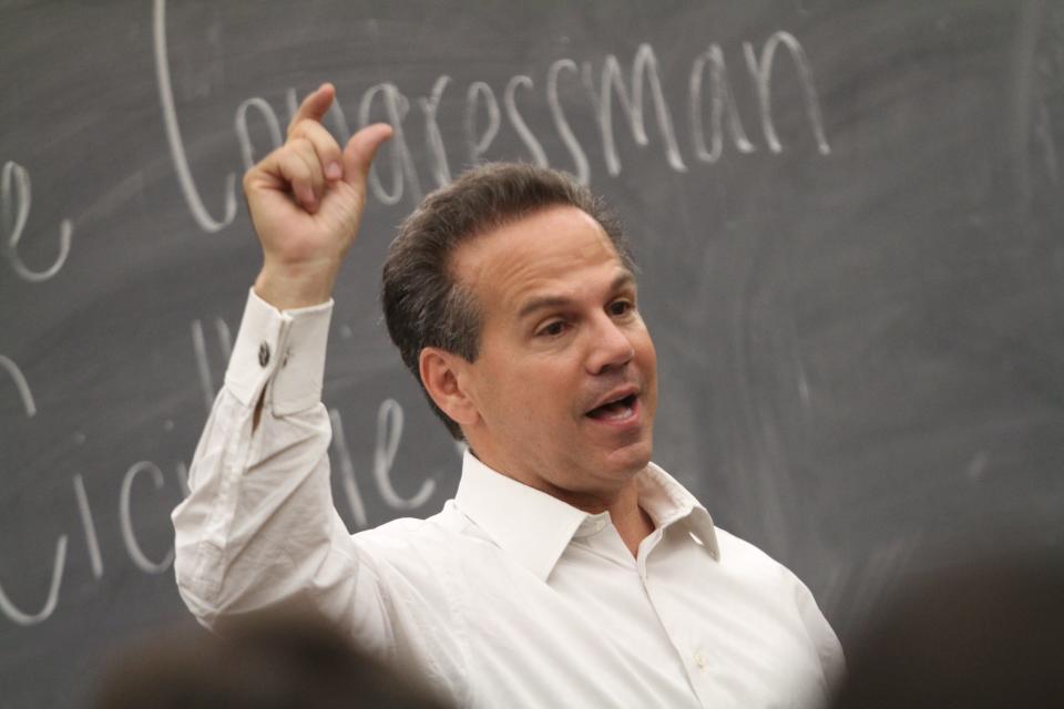 U.S. Rep. David Cicilline meets with the Brown College Democrats at Brown University in October 2012 during his campaign for a second term in the U.S. House.