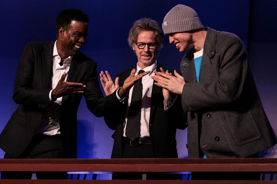 Chris Rock (L), Dana Carvey (C) and Pete Davidson (R) attend the 24th Annual Mark Twain Prize For American Humor at the John F. Kennedy Center for the Performing Arts