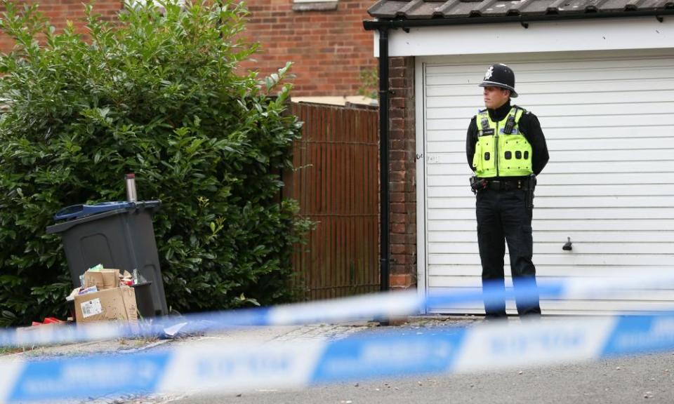 Police on Thursday at the scene of the incident in Frankley, Birmingham.