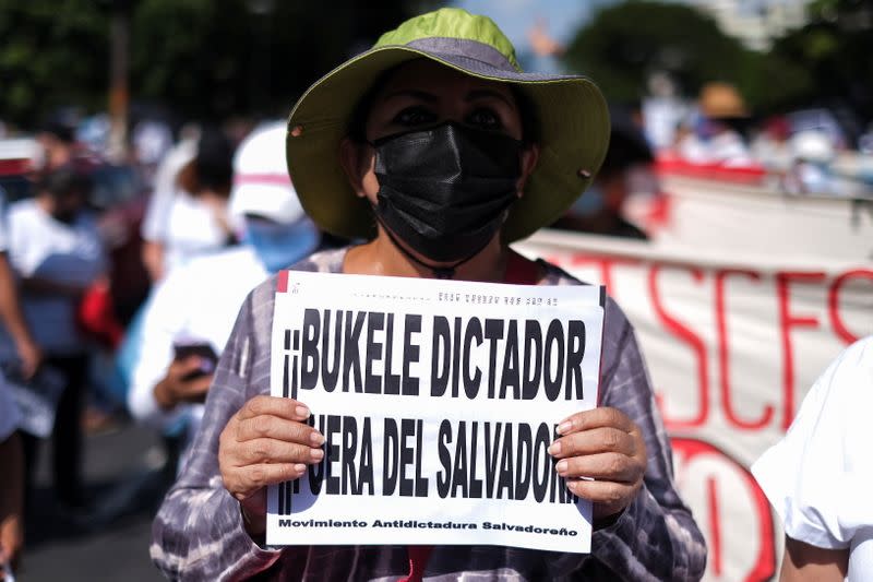 Protest against the government of El Salvador's President Bukele in San Salvador