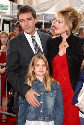 Antonio Banderas and Melanie Griffith with daughter Stella at the LA premiere of Columbia Pictures' The Legend of Zorro