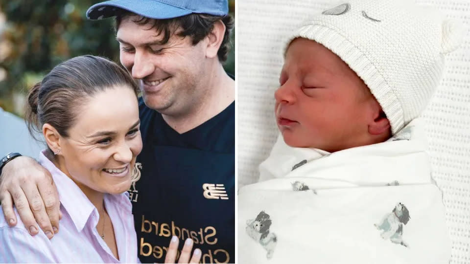 Aussie tennis legend Ash Barty and her husband Garry Kissick recently celebrated the birth of their first child, a son named Hayden. Pic: Instagram
