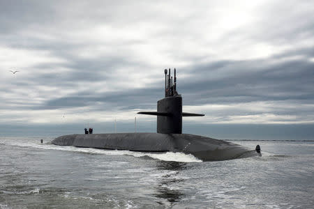 FILE PHOTO - The Ohio-class ballistic missile submarine USS Tennessee returns to Naval Submarine Base Kings Bay, Georgia, U.S., February 6, 2013. Mass Communication Specialist 1st Class James Kimber/U.S. Navy/Handout via Reuters