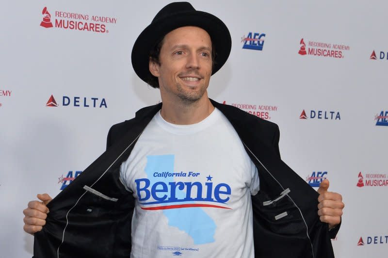 Jason Mraz arrives for the MusiCares Person of the Year gala honoring Aerosmith at the Los Angeles Convention Center in 2020. File Photo by Jim Ruymen/UPI