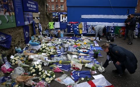 <p>The memorial wall at Stamford Bridge, as fans paid tribute to Ray Wilkins ahead of the London derby with West Ham </p>