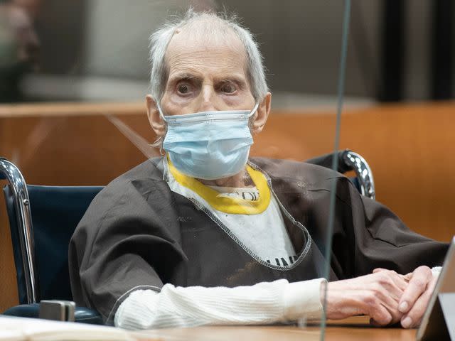 <p>Myung J. Chun-Pool/Getty</p> Robert Durst is sentenced on October 14, 2021 in Los Angeles, California.