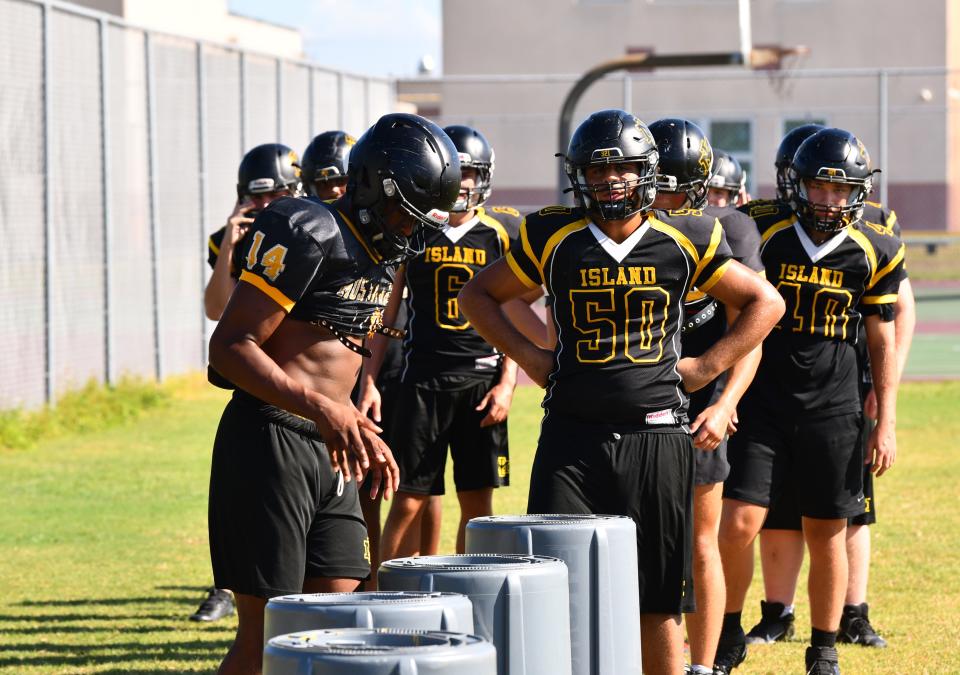 Merritt Island football practice.