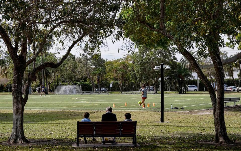 Village Green Park en 450 Crandon Blvd., Key Biscayne, en donde Olea enseñaba gimnasia.